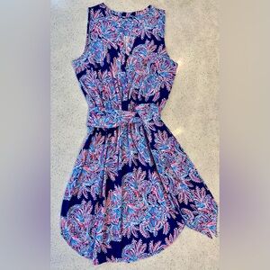 LILLY PULITZER MIDI dress XLarge Blue Oyster Bay